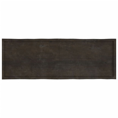 Table Top Dark Brown 180x60x(2-4) cm Treated Solid Wood Live Edge