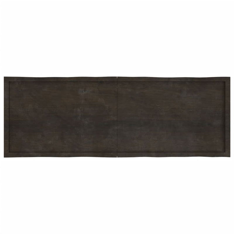 Table Top Dark Brown 180x60x(2-4) cm Treated Solid Wood Live Edge