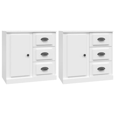 Sideboards 2 pcs White Engineered Wood