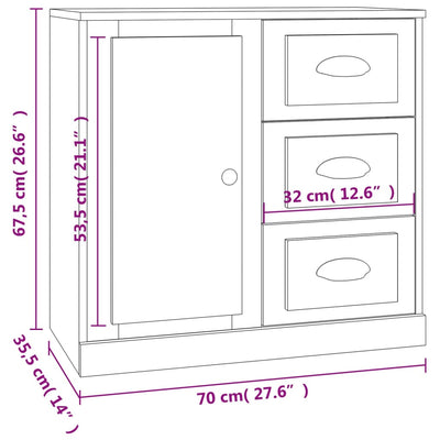 Sideboards 2 pcs Smoked Oak Engineered Wood