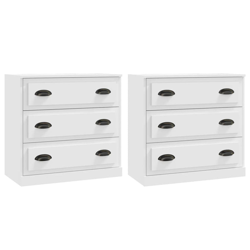 Sideboards 2 pcs White Engineered Wood