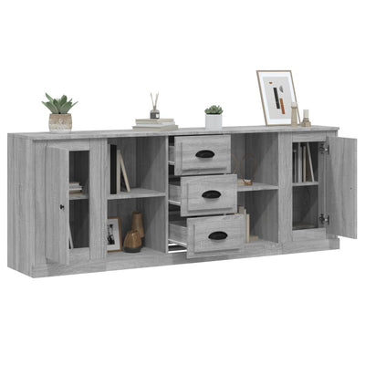 Sideboards 3 pcs Grey Sonoma Engineered Wood