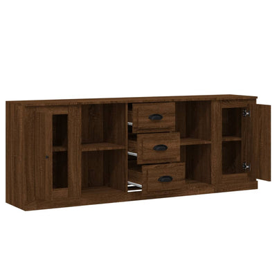 Sideboards 3 pcs Brown Oak Engineered Wood