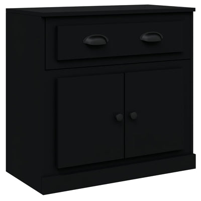 Sideboards 3 pcs Black Engineered Wood