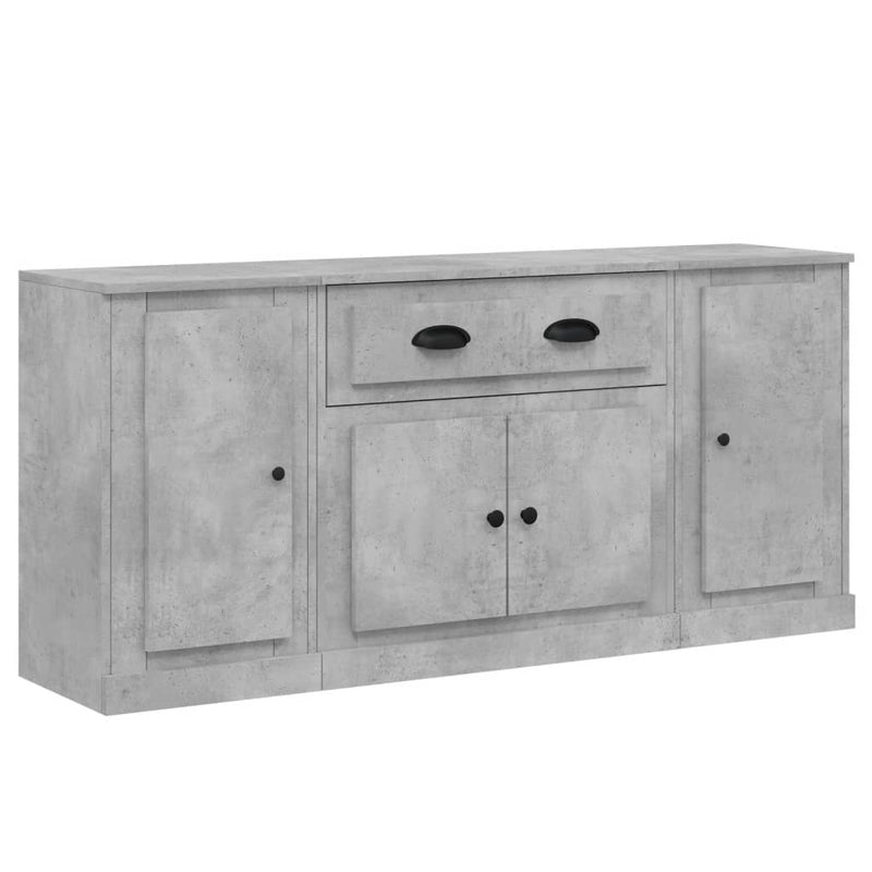 Sideboards 3 pcs Concrete Grey Engineered Wood