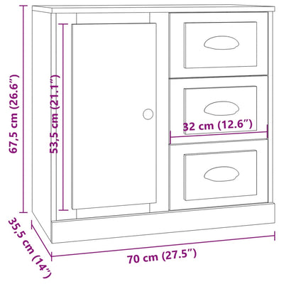 Sideboards 3 pcs High Gloss White Engineered Wood