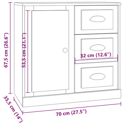 Sideboards 3 pcs Concrete Grey Engineered Wood