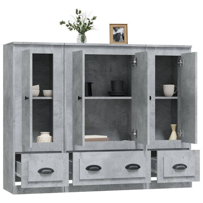 Highboards 3 pcs Concrete Grey Engineered Wood