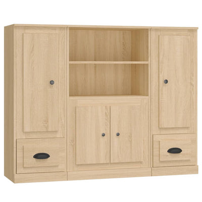 Highboards 3 pcs Sonoma Oak Engineered Wood