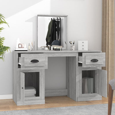 Dressing Table with Mirror Grey Sonoma 130x50x132.5 cm