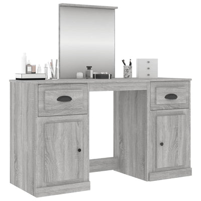 Dressing Table with Mirror Grey Sonoma 130x50x132.5 cm