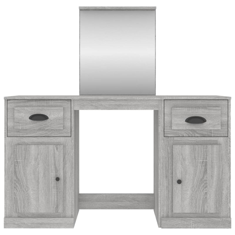 Dressing Table with Mirror Grey Sonoma 130x50x132.5 cm