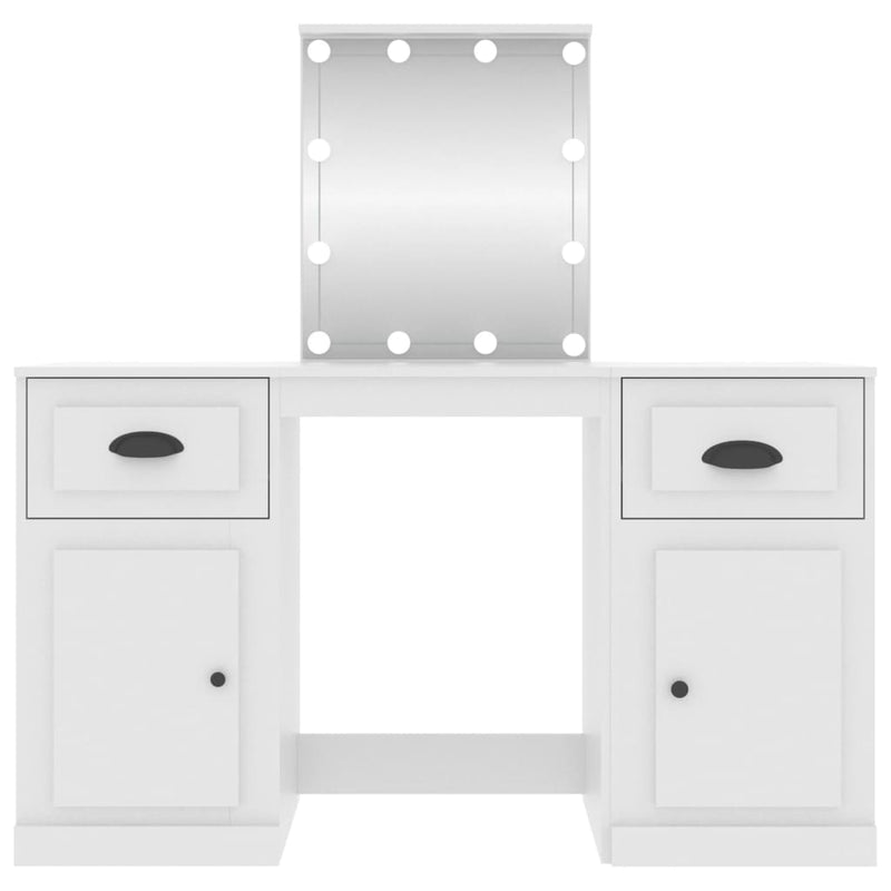 Dressing Table with LED White 130x50x132.5 cm