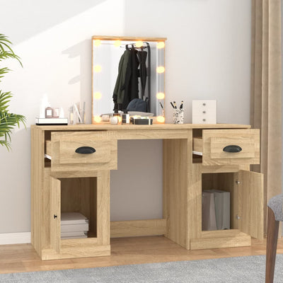 Dressing Table with LED Sonoma Oak 130x50x132.5 cm