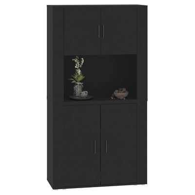 Highboard Black Engineered Wood