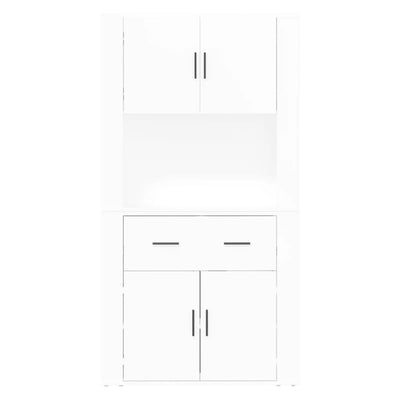 Highboard High Gloss White Engineered Wood