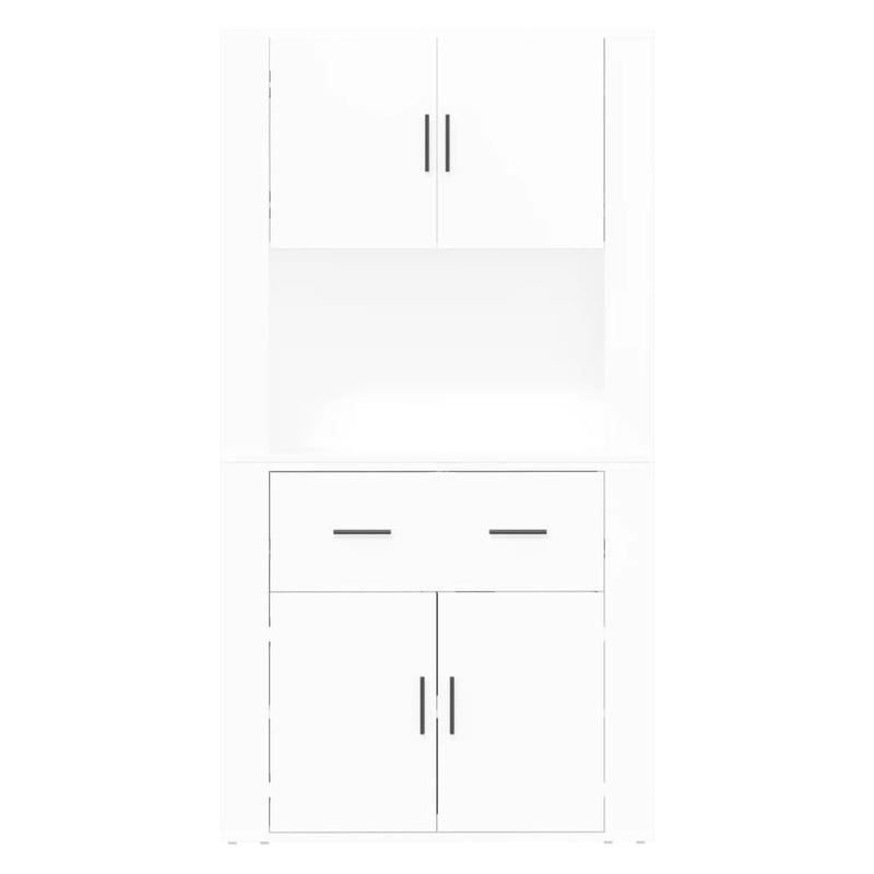 Highboard High Gloss White Engineered Wood