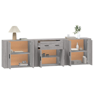 Sideboards 3 pcs Grey Sonoma Engineered Wood