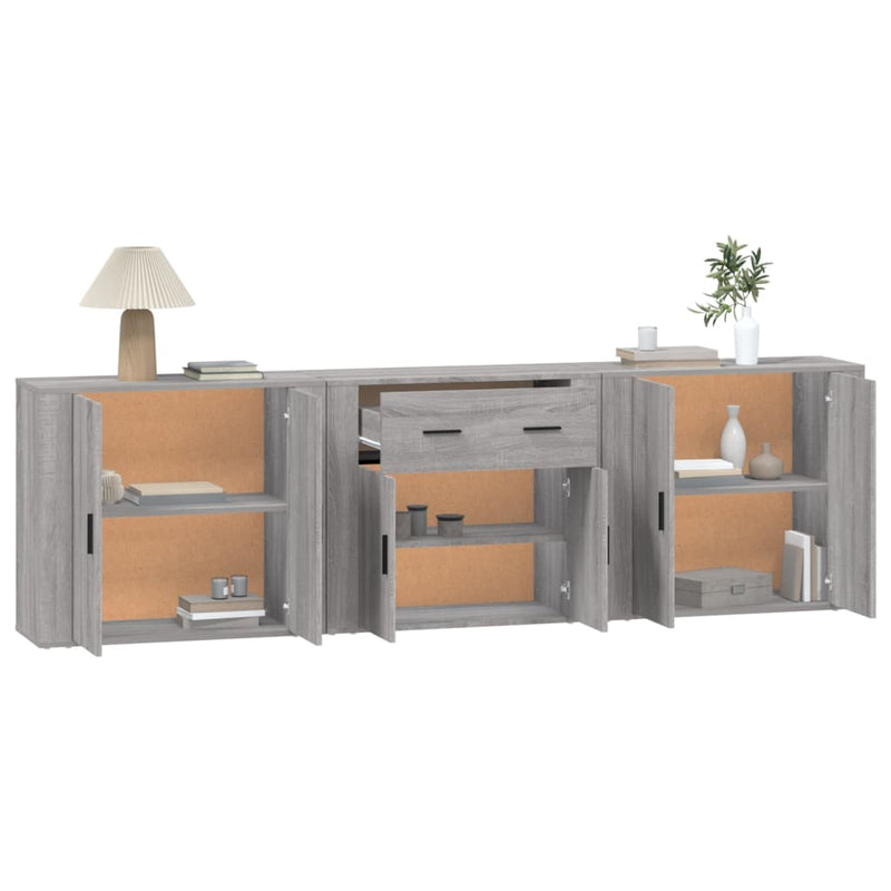 Sideboards 3 pcs Grey Sonoma Engineered Wood