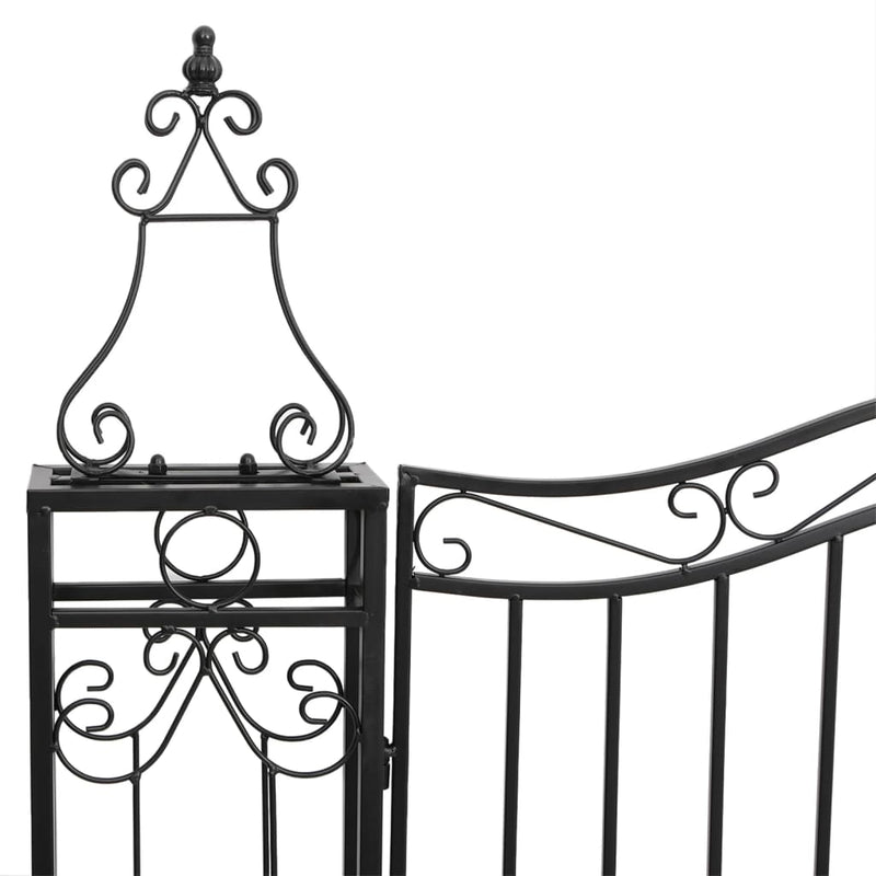 Garden Gate Black 121x8x100 cm Wrought Iron