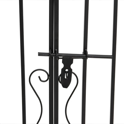 Garden Gate Black 121x8x100 cm Wrought Iron