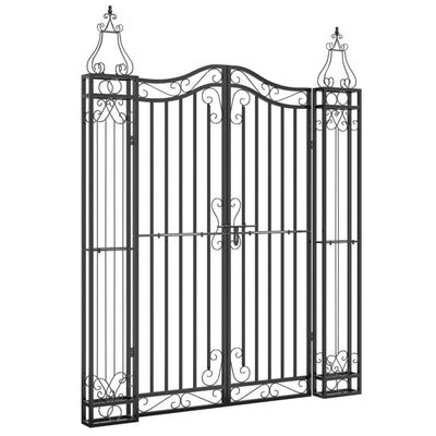 Garden Gate Black 121x8x150 cm Wrought Iron