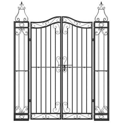 Garden Gate Black 121x8x150 cm Wrought Iron