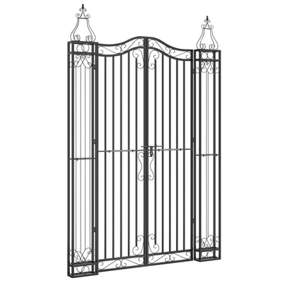 Garden Gate Black 121x8x180 cm Wrought Iron