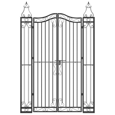 Garden Gate Black 121x8x180 cm Wrought Iron