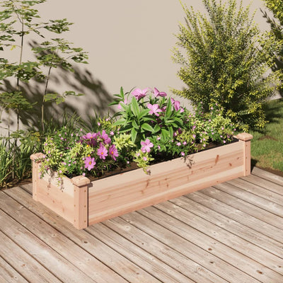 Garden Raised Bed with Liner 120x45x25 cm Solid Wood Fir