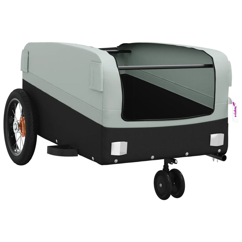 Bike Trailer Black and Grey 30 kg Iron