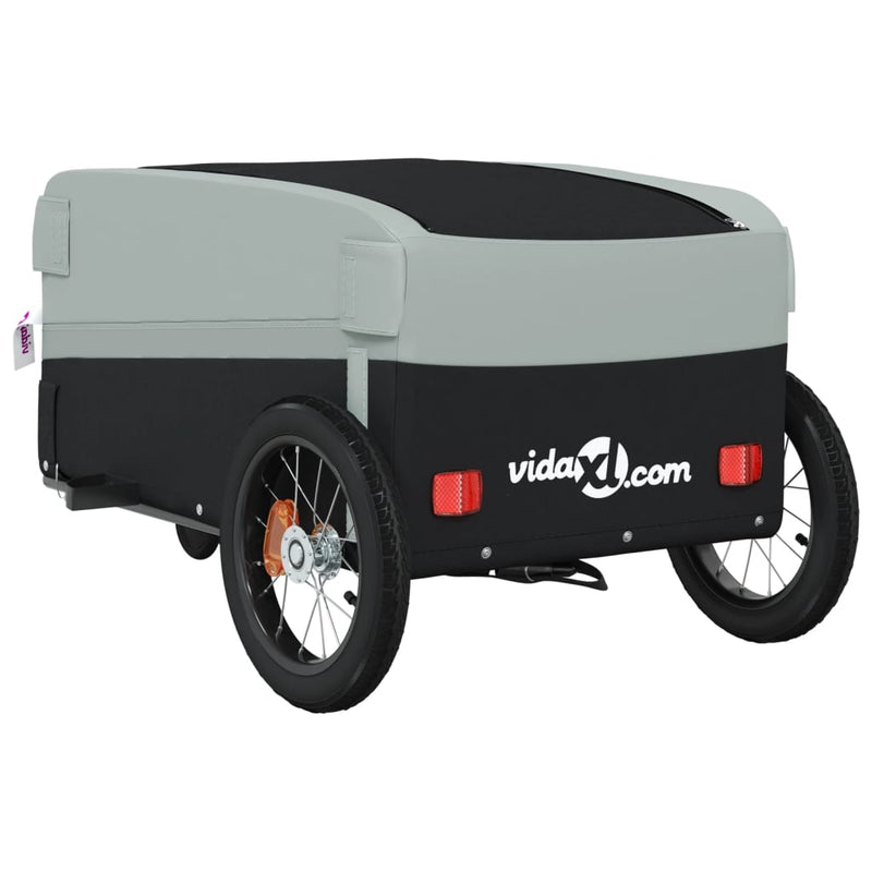 Bike Trailer Black and Grey 30 kg Iron