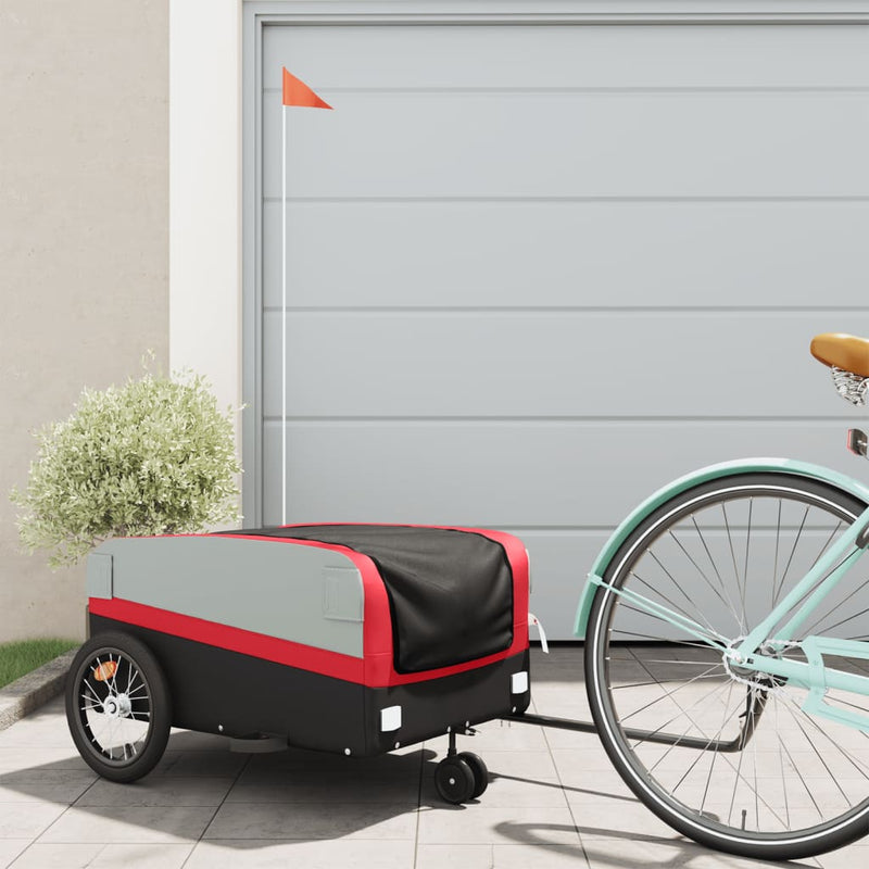 Bike Trailer Black and Red 45 kg Iron