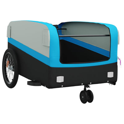 Bike Trailer Black and Blue 45 kg Iron