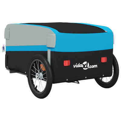 Bike Trailer Black and Blue 45 kg Iron