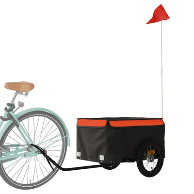 Bike Trailer Black and Orange 30 kg Iron