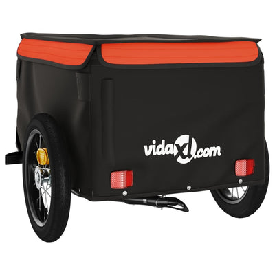 Bike Trailer Black and Orange 30 kg Iron