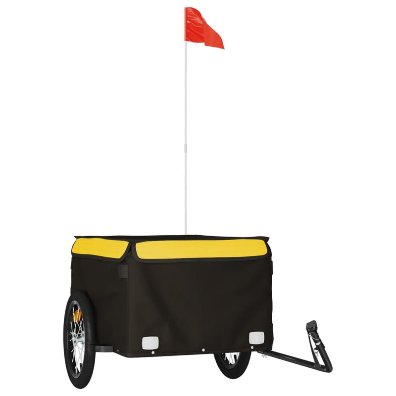 Bike Trailer Black and Yellow 45 kg Iron