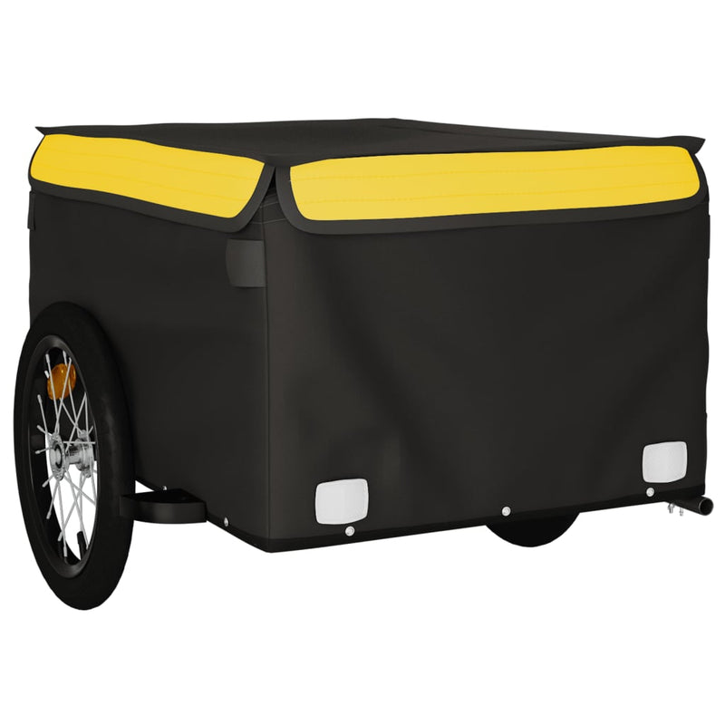 Bike Trailer Black and Yellow 45 kg Iron