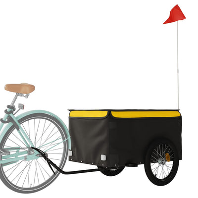 Bike Trailer Black and Yellow 45 kg Iron