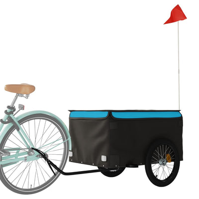 Bike Trailer Black and Blue 45 kg Iron