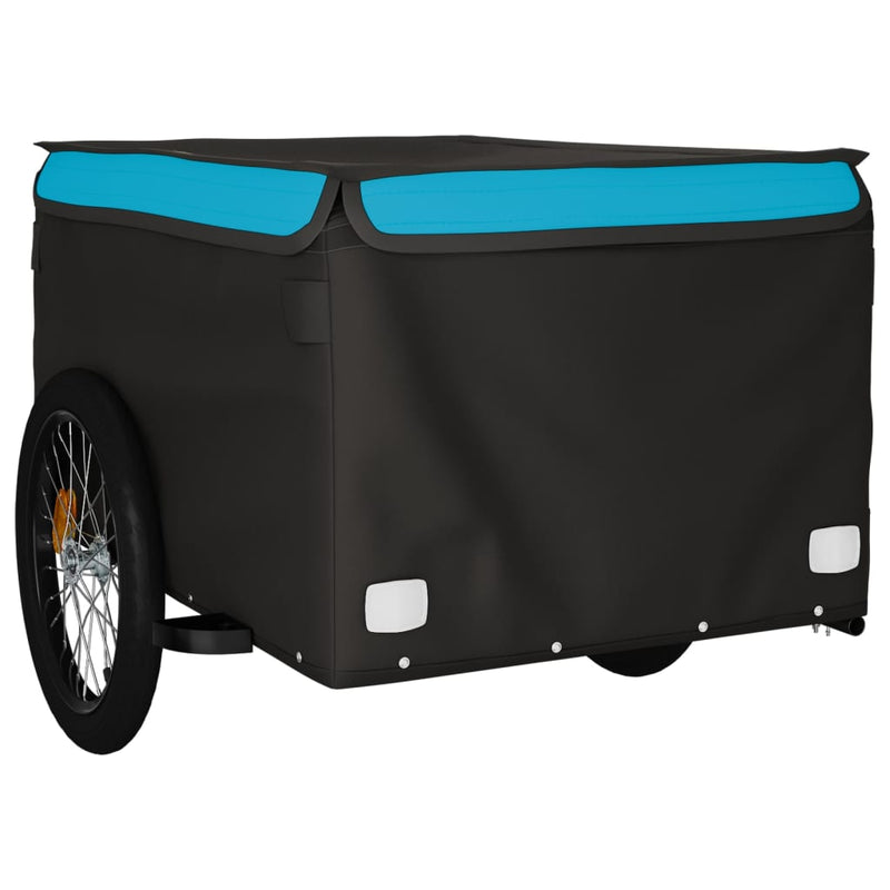 Bike Trailer Black and Blue 45 kg Iron