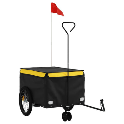 Bike Trailer Black and Yellow 45 kg Iron