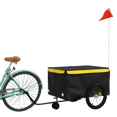 Bike Trailer Black and Yellow 45 kg Iron