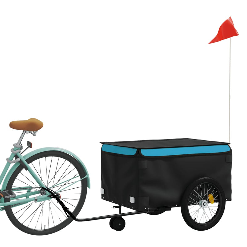 Bike Trailer Black and Blue 45 kg Iron