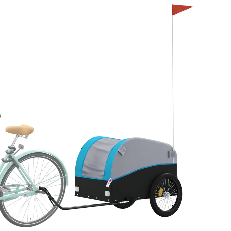 Bike Trailer Black and Blue 45 kg Iron