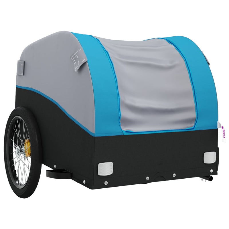 Bike Trailer Black and Blue 45 kg Iron