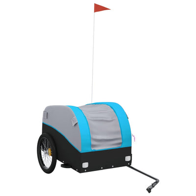 Bike Trailer Black and Blue 45 kg Iron