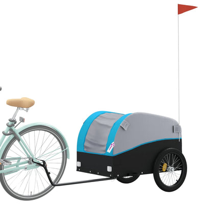 Bike Trailer Black and Blue 45 kg Iron