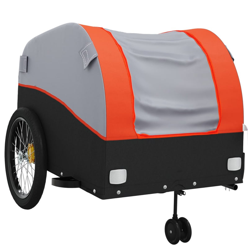 Bike Trailer Black and Orange 45 kg Iron